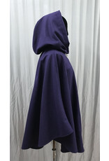 Cloakmakers.com 5478 - Purple Ruana Cloak w/ Black Velvet Hood Lining, Pockets