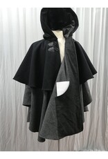 Cloakmakers.com 5481 - Washable Mantle Ruana Cloak w/ Grey Velvet Hood Lining