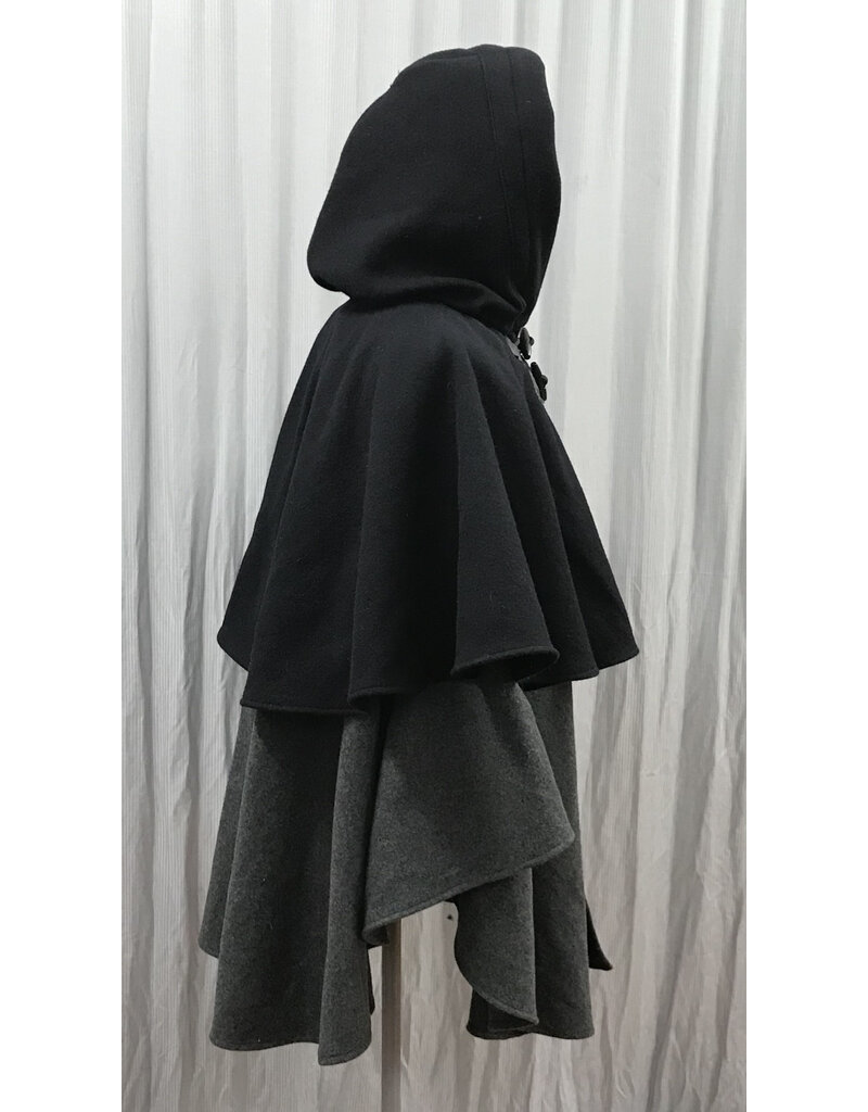 Cloakmakers.com 5481 - Washable Mantle Ruana Cloak w/ Grey Velvet Hood Lining