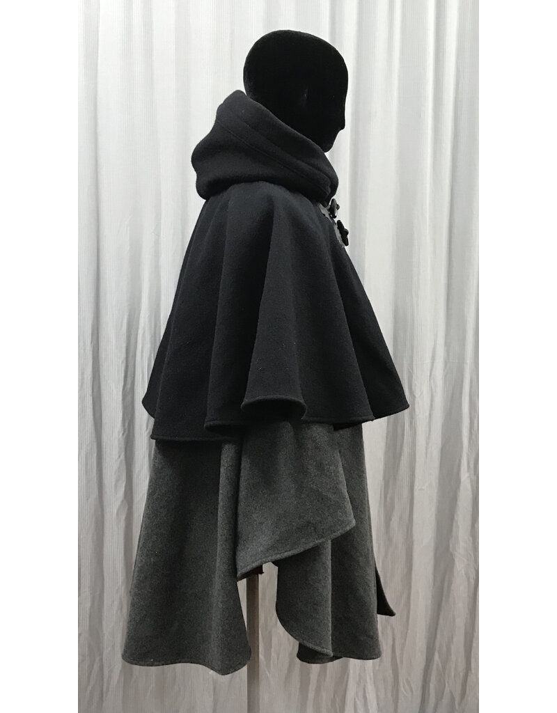 Cloakmakers.com 5481 - Washable Mantle Ruana Cloak w/ Grey Velvet Hood Lining