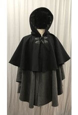 Cloakmakers.com 5481 - Washable Mantle Ruana Cloak w/ Grey Velvet Hood Lining