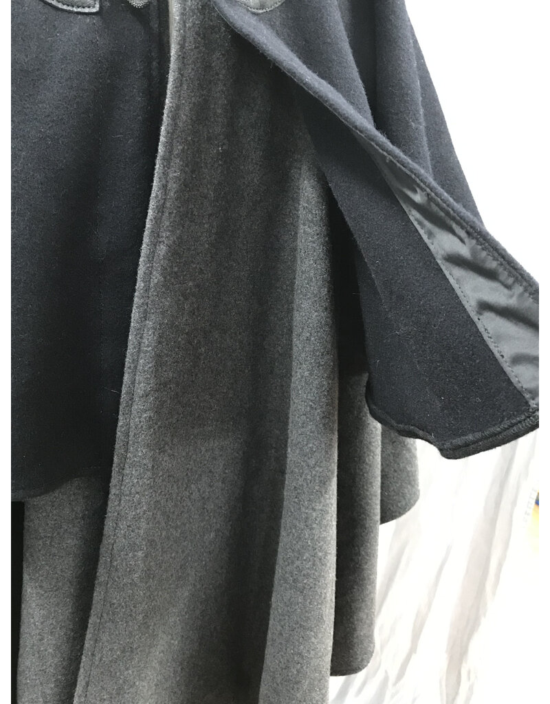 Cloakmakers.com 5481 - Washable Mantle Ruana Cloak w/ Grey Velvet Hood Lining