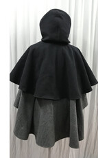 Cloakmakers.com 5481 - Washable Mantle Ruana Cloak w/ Grey Velvet Hood Lining