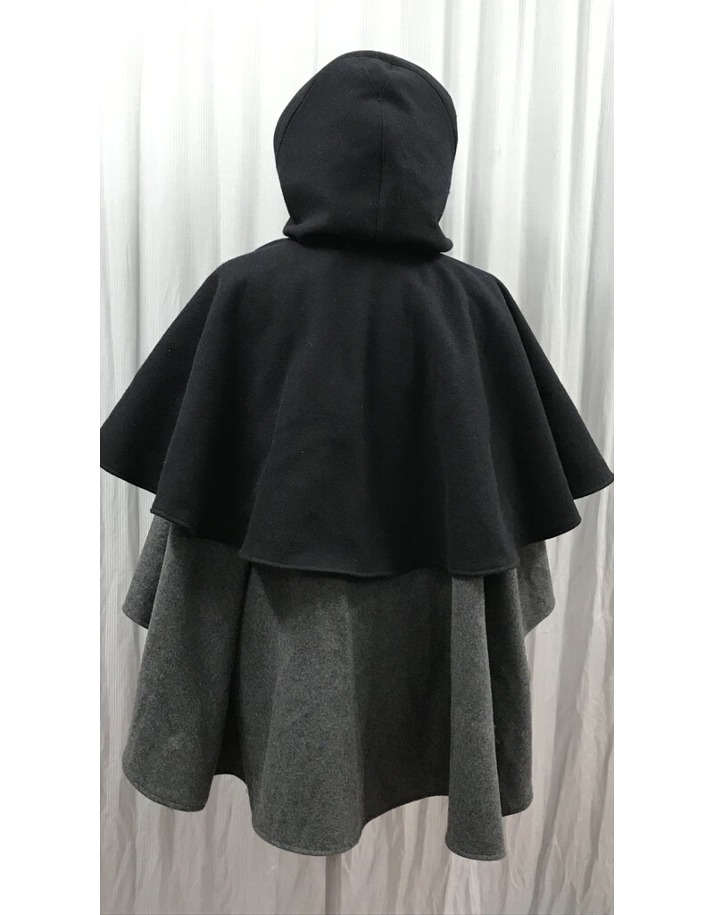 Cloakmakers.com 5481 - Washable Mantle Ruana Cloak w/ Grey Velvet Hood Lining