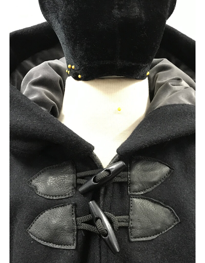 Cloakmakers.com 5481 - Washable Mantle Ruana Cloak w/ Grey Velvet Hood Lining