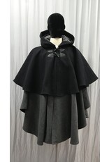 Cloakmakers.com 5481 - Washable Mantle Ruana Cloak w/ Grey Velvet Hood Lining