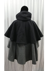 Cloakmakers.com 5481 - Washable Mantle Ruana Cloak w/ Grey Velvet Hood Lining