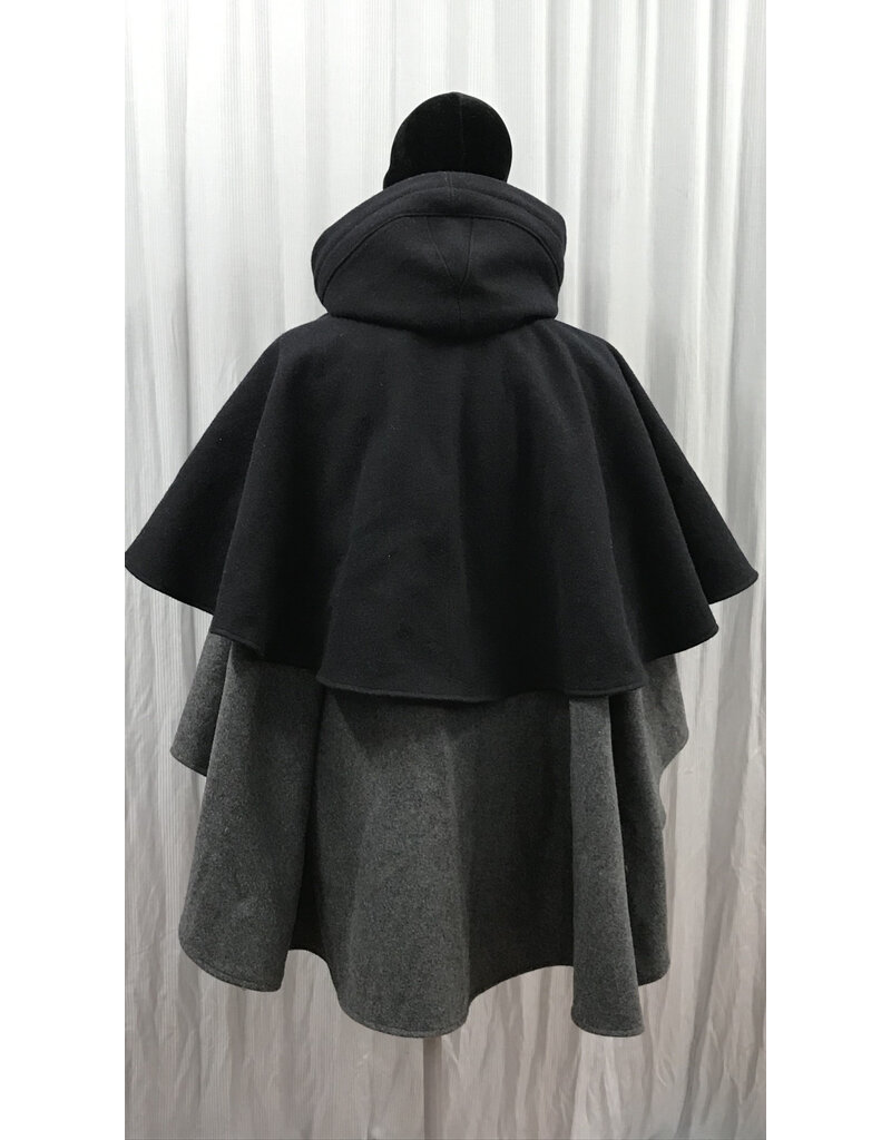 Cloakmakers.com 5481 - Washable Mantle Ruana Cloak w/ Grey Velvet Hood Lining