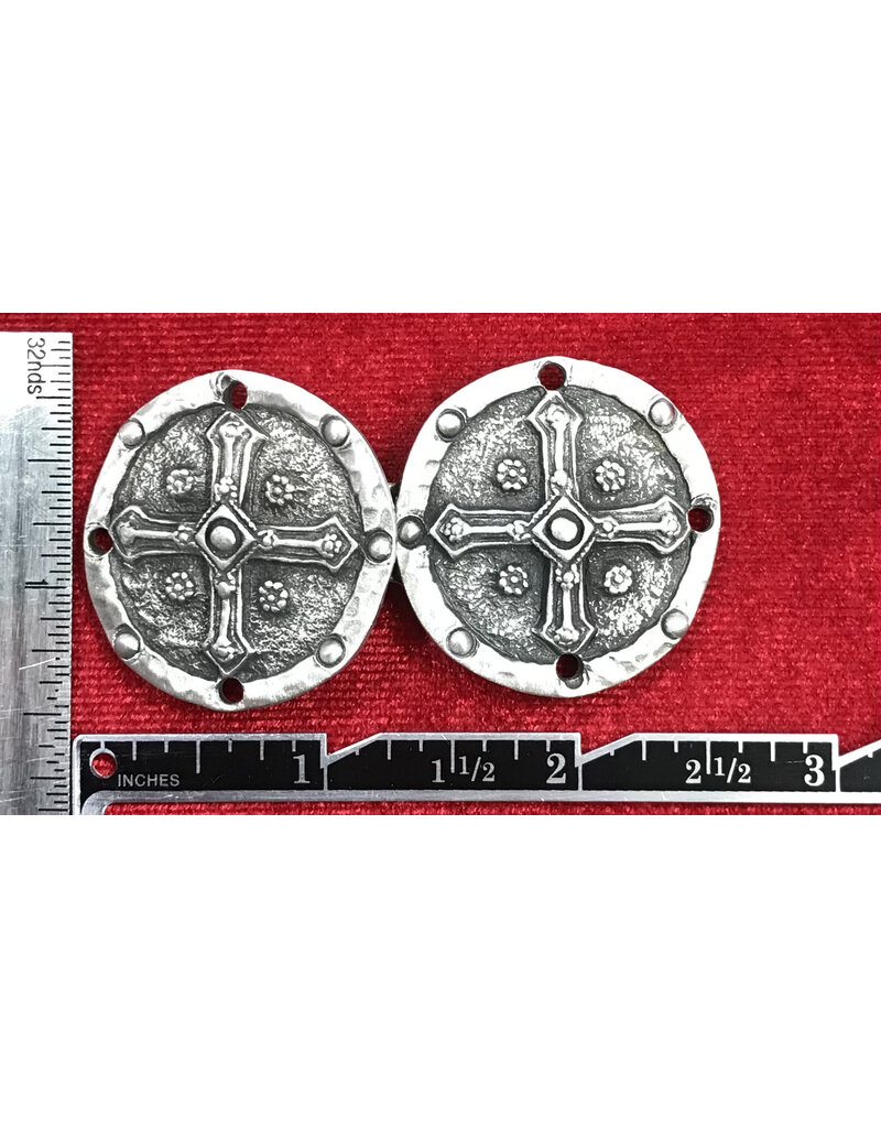Cloakmakers.com Crusader Cross Cloak Clasp - Pewter