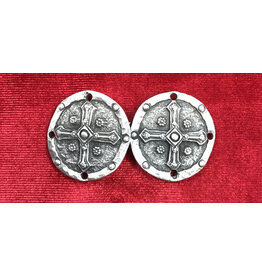 Cloakmakers.com Crusader Cross Cloak Clasp - Pewter