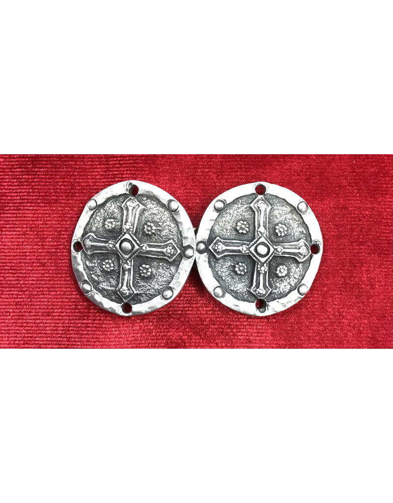 Cloakmakers.com Crusader Cross Cloak Clasp - Pewter