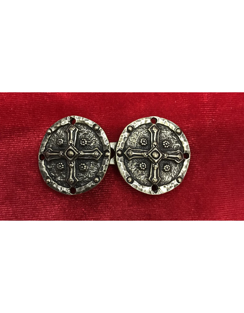 Cloakmakers.com Crusader Cross Cloak Clasp - Antique Bronze