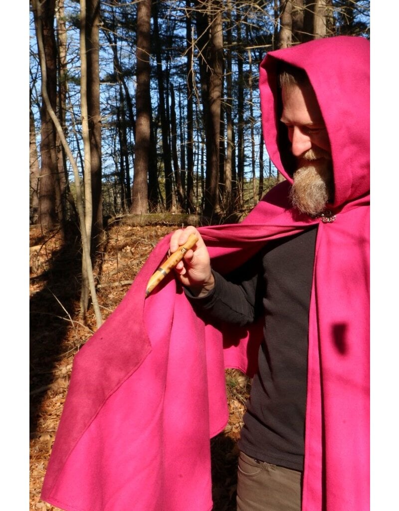 Cloakmakers.com 5489 - Washable Pink Ruana Cloak w/ Butterfly Sword Embroidery