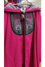 Cloakmakers.com 5494-Washable Hot Pink Cloak w/Triple Moon Embroidery, Pockets