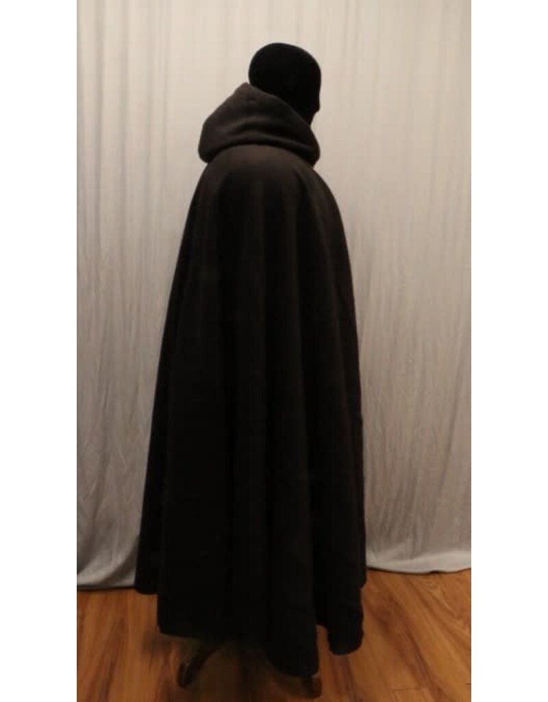 Cloakmakers.com 5500 - Brown Wool Blend Full Circle Cloak w/ Teal Moleskin Hood Lining