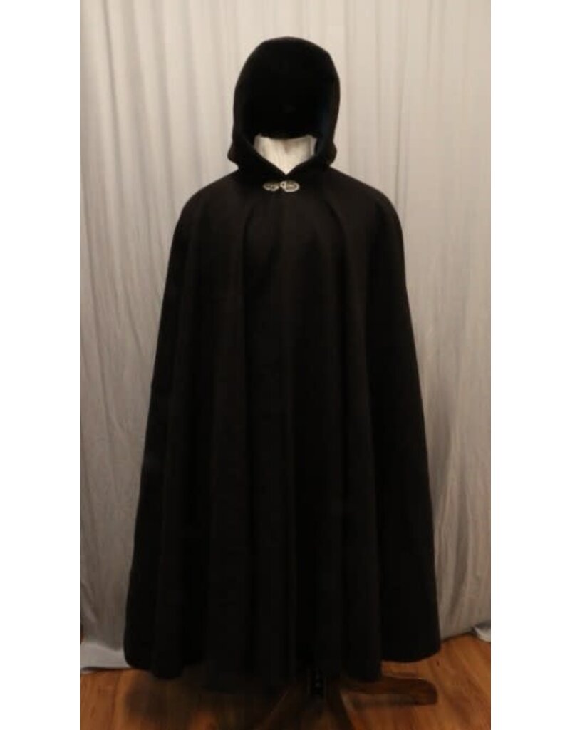 Cloakmakers.com 5500 - Brown Wool Blend Full Circle Cloak w/ Teal Moleskin Hood Lining