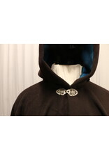 Cloakmakers.com 5500 - Brown Wool Blend Full Circle Cloak w/ Teal Moleskin Hood Lining