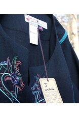 Cloakmakers.com J867 - Black Long-Sleeve Viking Tunic w/ Dragon and Celtic Knot Embroidery