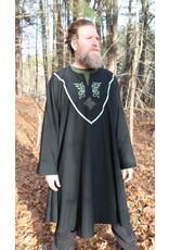 Cloakmakers.com J868 - Black Long-Sleeve Viking Tunic w/ Dragon and Celtic Knot Embroidery