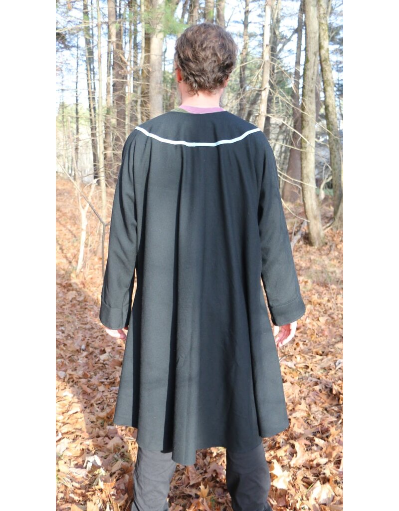 Cloakmakers.com J868 - Black Long-Sleeve Viking Tunic w/ Dragon and Celtic Knot Embroidery
