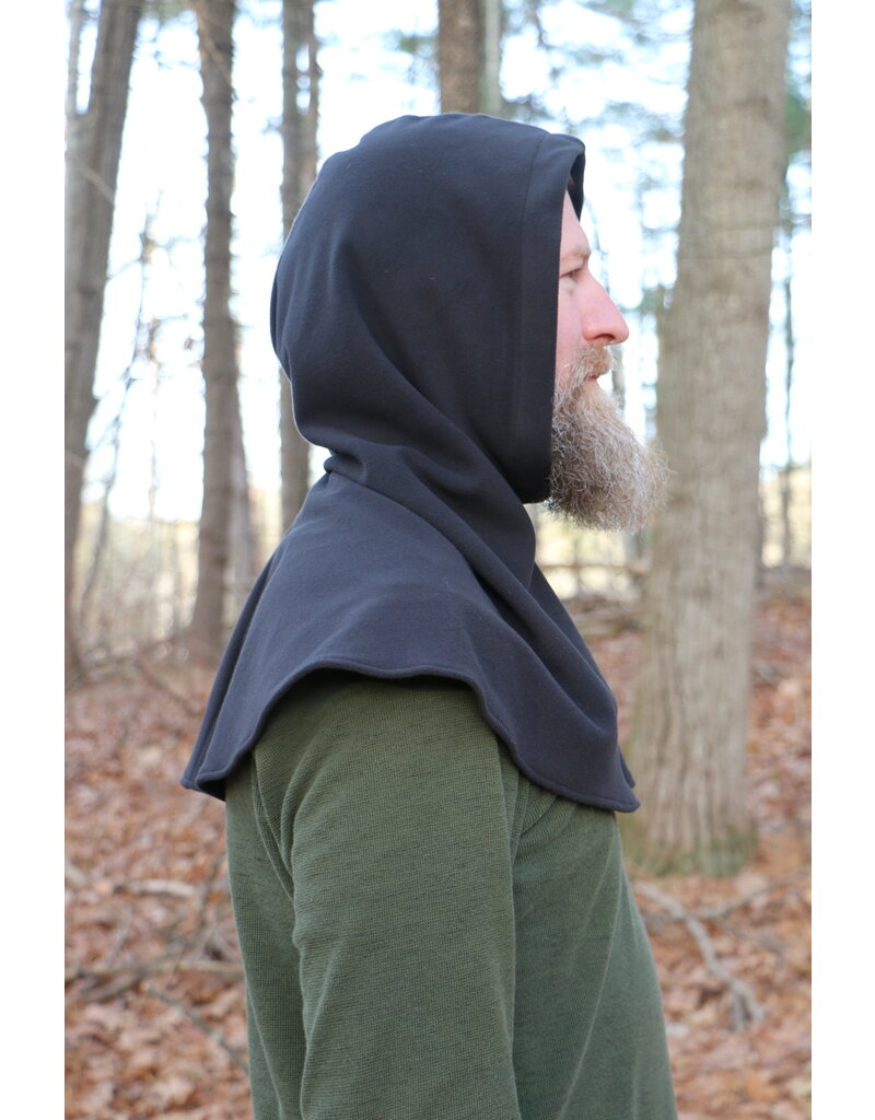 Cloakmakers.com H496 - Washable Windpro Black Hooded Cowl