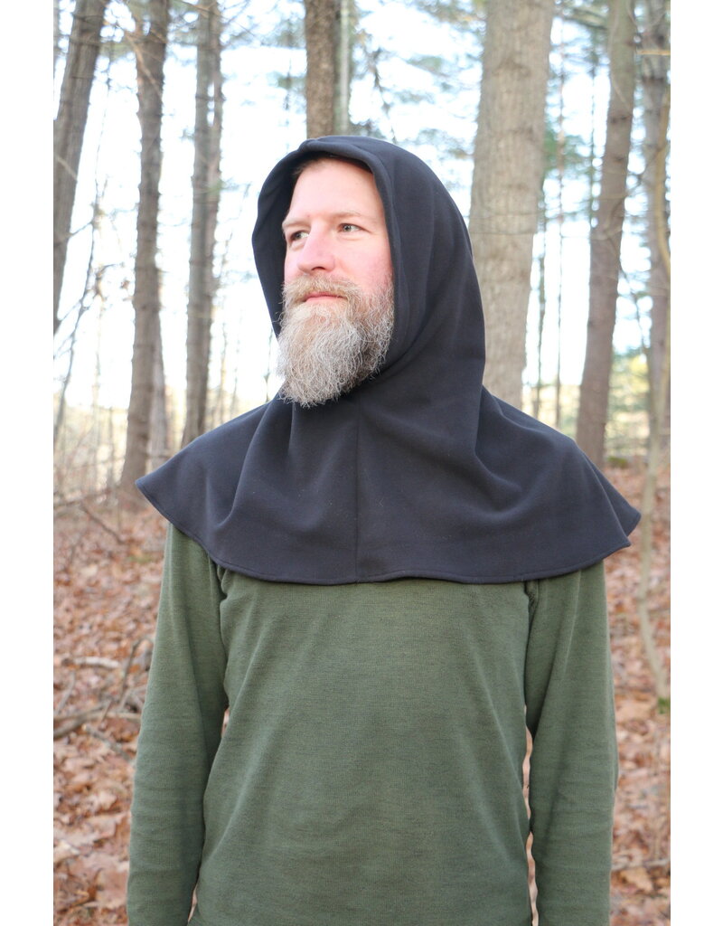 Cloakmakers.com H496 - Washable Windpro Black Hooded Cowl