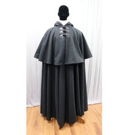 Cloakmakers.com 5522-Grey Mantle Cloak w/ Pockets, Purple Moleskin Hood Lining