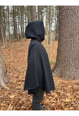 Cloakmakers.com 5526-Charcoal Grey Wool Cloak w/ Purple Velvet Hood Lining and Pockets