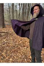 Cloakmakers.com 5534-Dark Purple Wool Blend Cloak w/ Dark Purple Moleskin Hood Lining and Interior Pockets