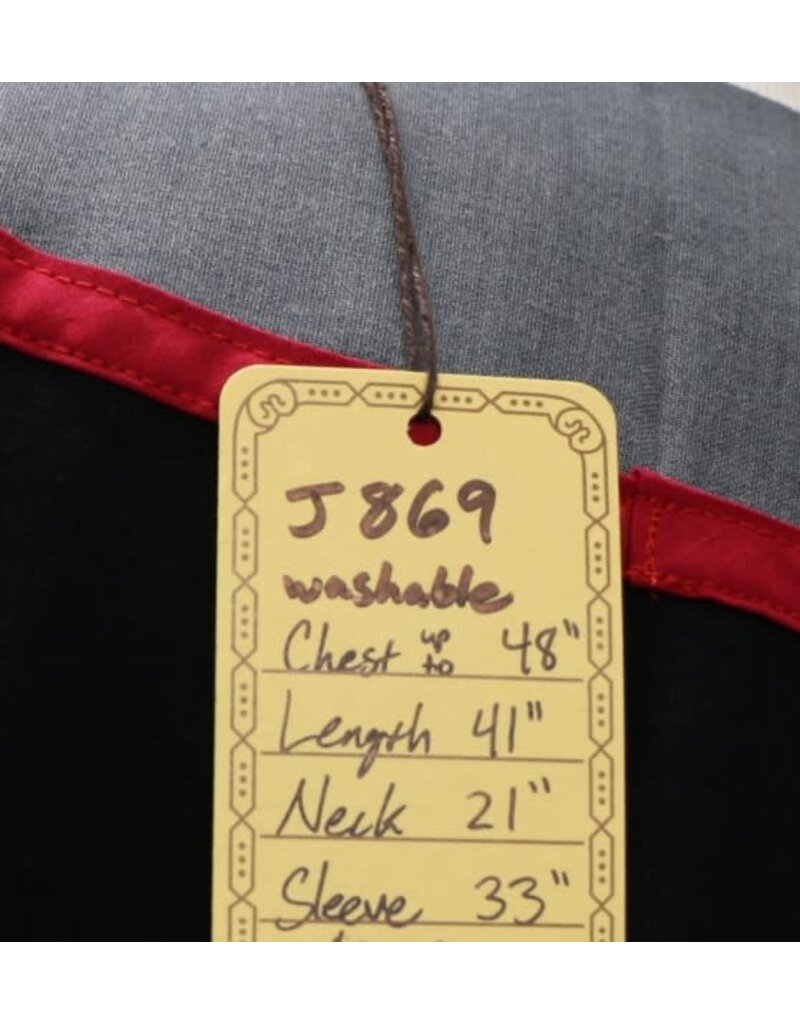 Cloakmakers.com J869 - Black Long Sleeve Viking Tunic w/ Wolves Embroidery