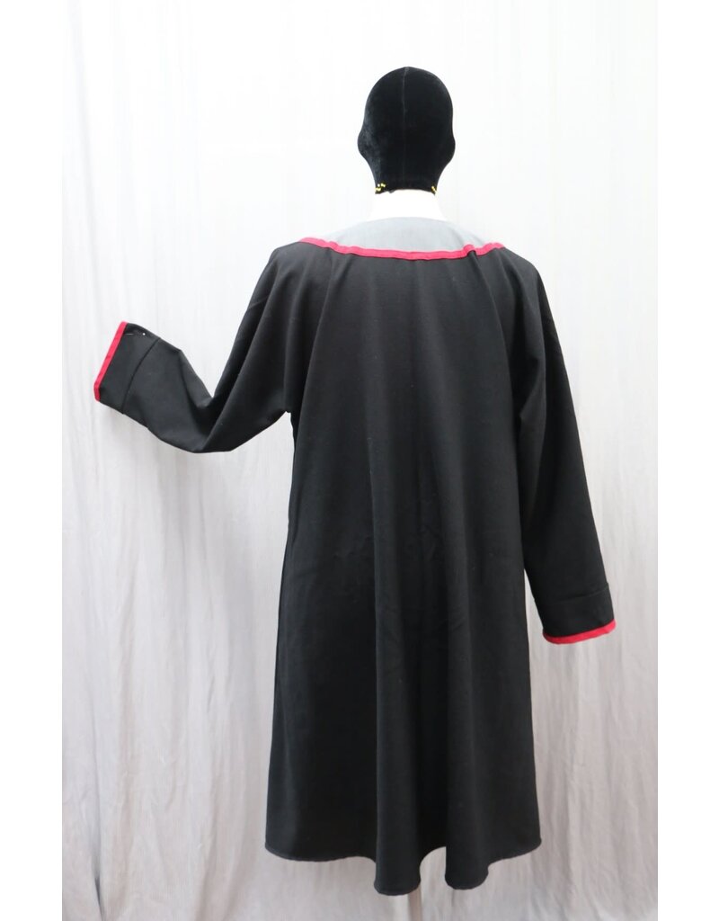 Cloakmakers.com J869 - Black Long Sleeve Viking Tunic w/ Wolves Embroidery