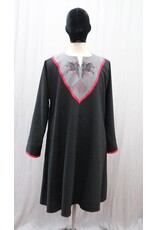 Cloakmakers.com J869 - Black Long Sleeve Viking Tunic w/ Wolves Embroidery