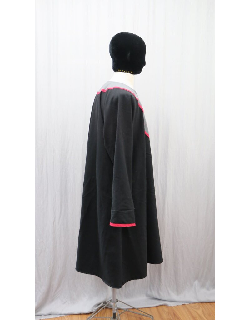 Cloakmakers.com J869 - Black Long Sleeve Viking Tunic w/ Wolves Embroidery