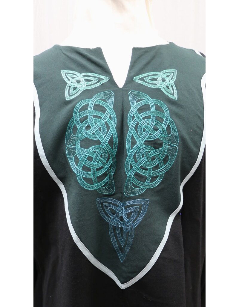 Cloakmakers.com J870 - Black Viking Tunic w/ Celtic Knot Embroidery