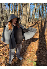 Cloakmakers.com 5541-Short Grey Wool Blend Cloak w/ Light Grey Mantel and Pockets