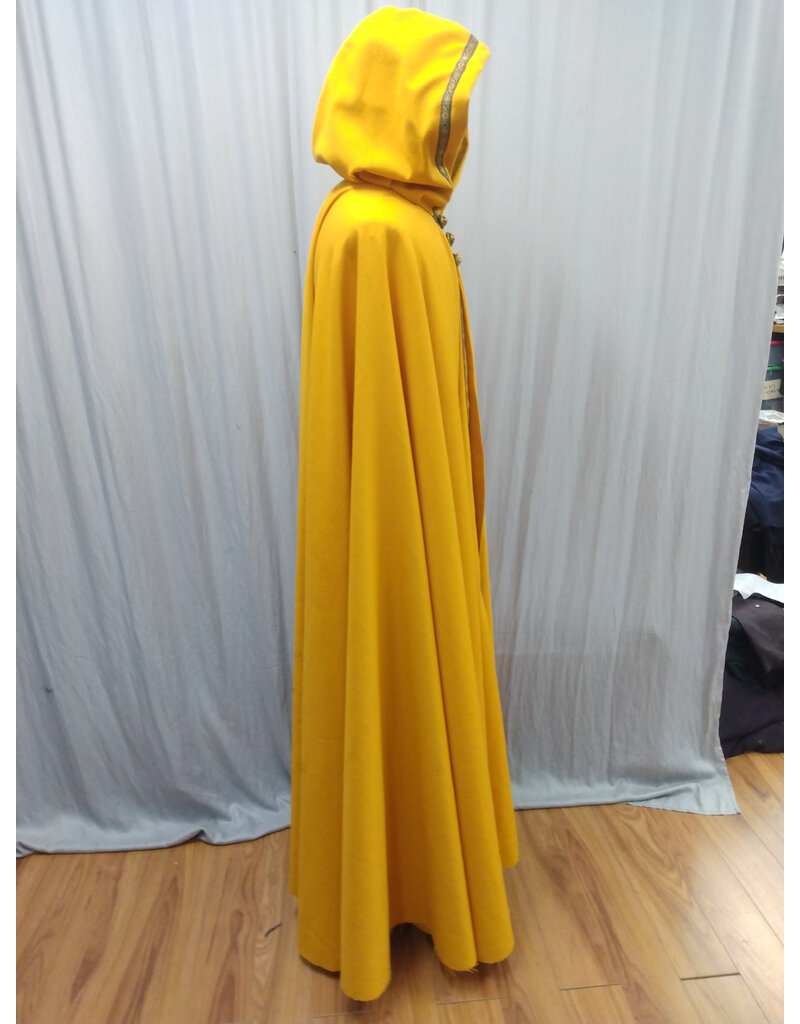 Cloakmakers.com 5512-Washable Amber Cloak w/Olive Green Hood Lining, Trim & Buttons