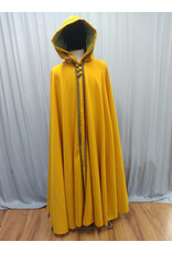 Cloakmakers.com 5512-Washable Amber Cloak w/Olive Green Hood Lining, Trim & Buttons