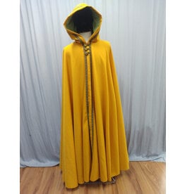 Cloakmakers.com 5512-Washable Amber Cloak w/Olive Green Hood Lining, Trim & Buttons