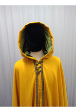 Cloakmakers.com 5512-Washable Amber Cloak w/Olive Green Hood Lining, Trim & Buttons