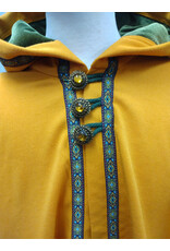 Cloakmakers.com 5512-Washable Amber Cloak w/Olive Green Hood Lining, Trim & Buttons