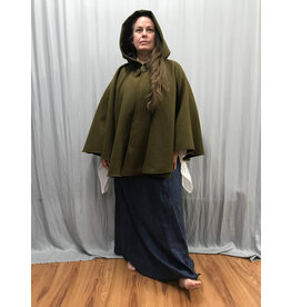 Cloakmakers.com 5546-Soft Green 100% Wool Cloak w/Pockets & Plum Purple Hood Lining