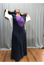 Cloakmakers.com G1188 - Washable Navy Blue Linen Gown w/ Triple Cat Embroidery