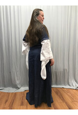 Cloakmakers.com G1188 - Washable Navy Blue Linen Gown w/ Triple Cat Embroidery