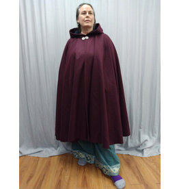 Cloakmakers.com 5559-Merlot Purple Wool Cloak w/ Midnight Blue Hood Lining