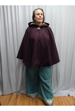 Cloakmakers.com 5562-Merlot Purple Wool Blend Cloak w/ Champagne Velvet Hood Lining & Pockets