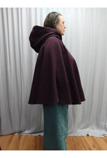 Cloakmakers.com 5562-Merlot Purple Wool Blend Cloak w/ Champagne Velvet Hood Lining & Pockets