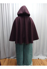 Cloakmakers.com 5562-Merlot Purple Wool Blend Cloak w/ Champagne Velvet Hood Lining & Pockets