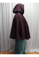 Cloakmakers.com 5562-Merlot Purple Wool Blend Cloak w/ Champagne Velvet Hood Lining & Pockets