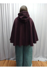 Cloakmakers.com 5562-Merlot Purple Wool Blend Cloak w/ Champagne Velvet Hood Lining & Pockets