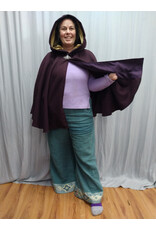 Cloakmakers.com 5562-Merlot Purple Wool Blend Cloak w/ Champagne Velvet Hood Lining & Pockets